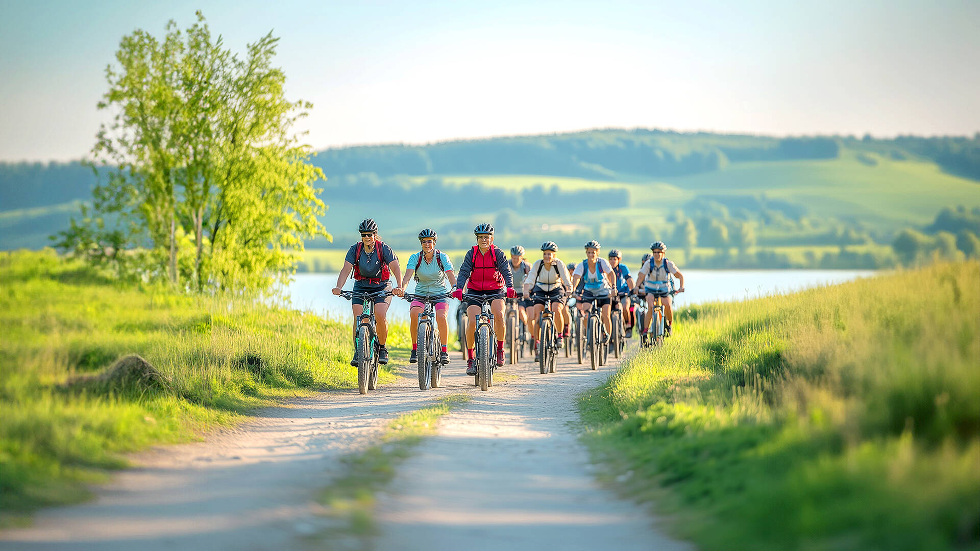 Radlergruppe unterwegs VELOVISTA Genuss-Radtour im Frühjahr 2025